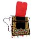 Jaipuri Handmade Black Embroidered Sling Bag - Cotton Crossbody Bag with Peacock Feather Motif & Tassels